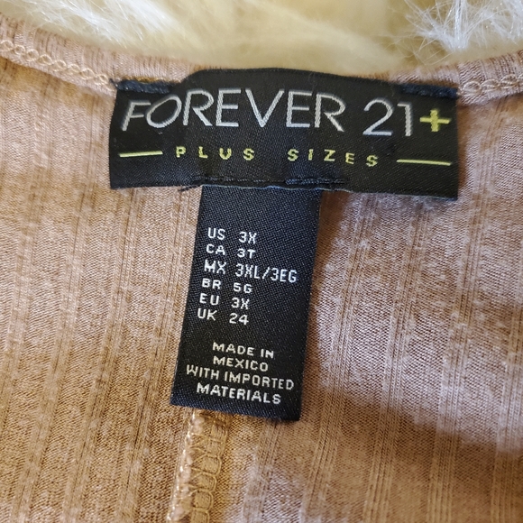 FOREVER 21 Lattice Neck Flow Dress 3x in Tan - Picture 3 of 4